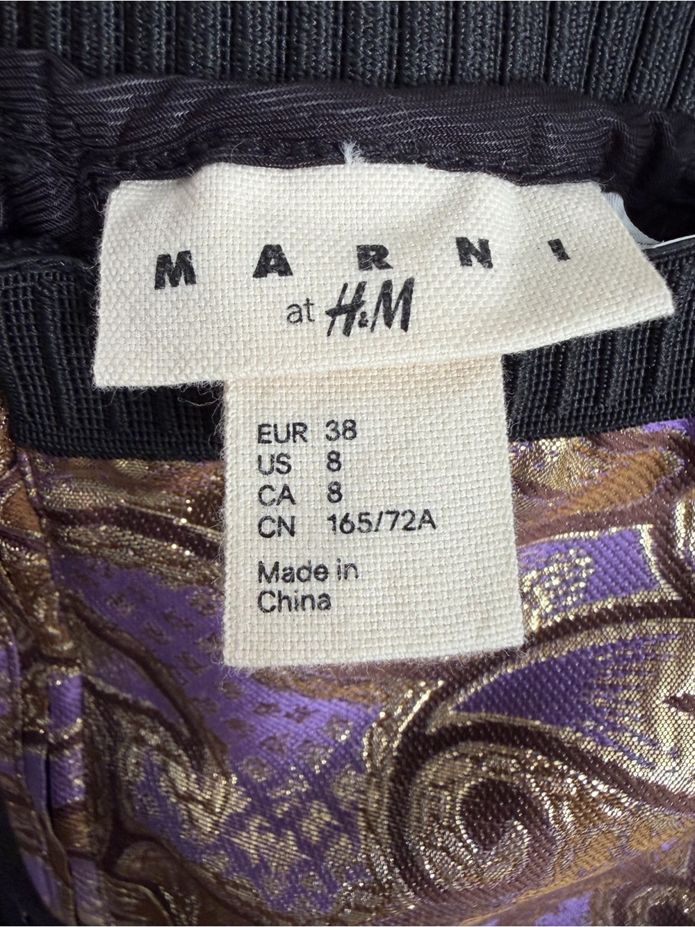 Marni at H&M Metallic Brocade Paisley Crop Pants Artsy Mod Size 8 - Picture 5 of 6